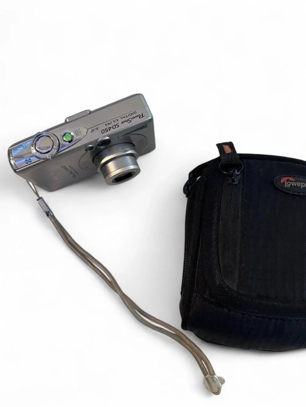 Canon Silver Point-and-Shoot Camera with Black Carry Case